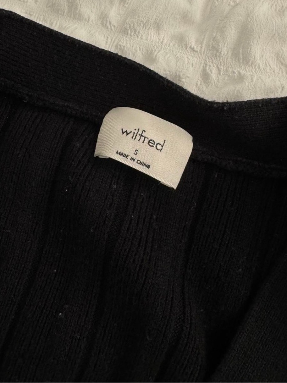 Aritzia Black Ribbed Button-Up Cardigan - Picture 3 of 3